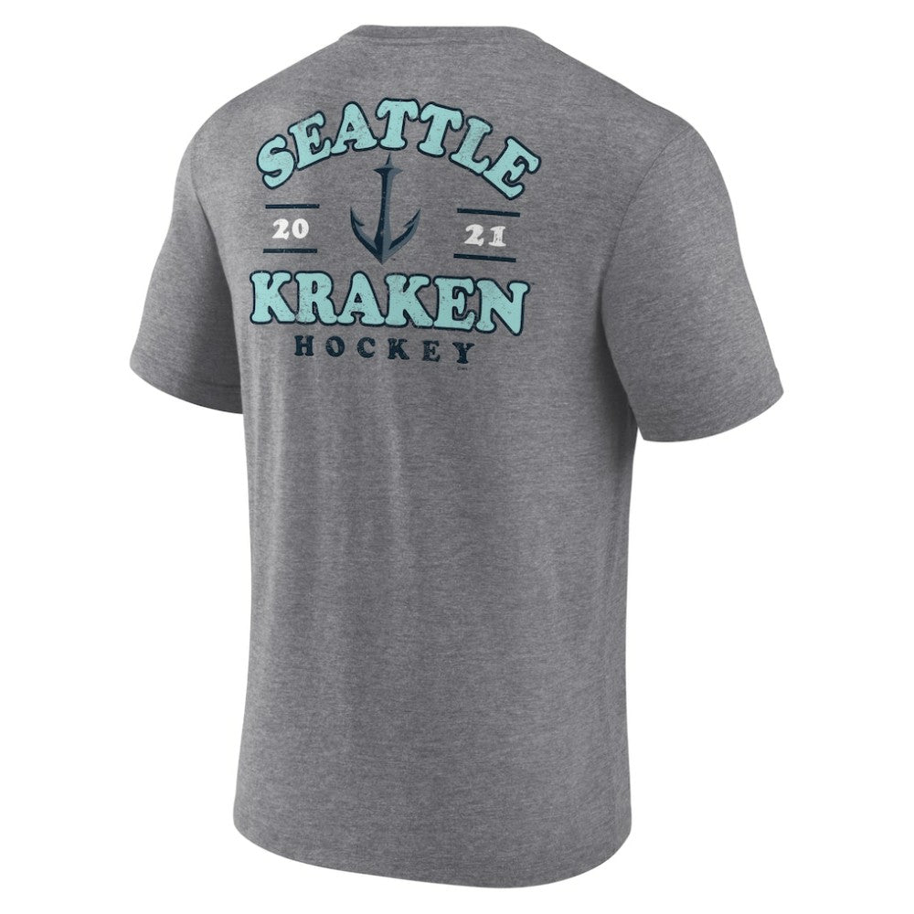 Seattle Kraken Fanatics Winger Tri-Blend T-Shirt Heather Gray
