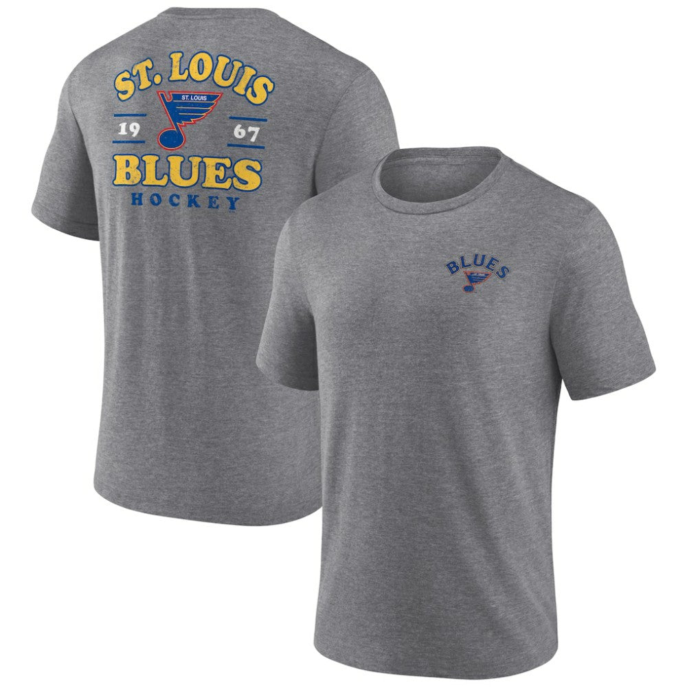St. Louis Blues Fanatics Winger Tri-Blend T-Shirt Heather Gray
