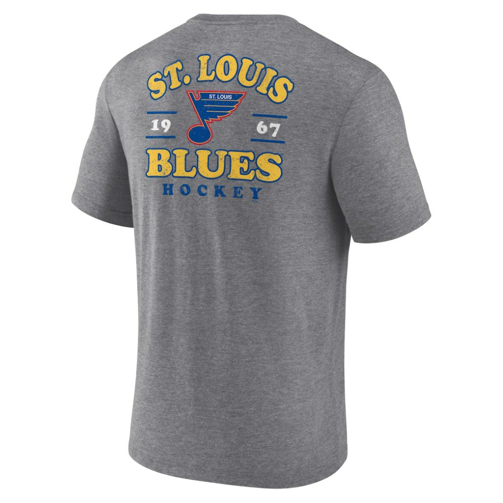 St. Louis Blues Fanatics Winger Tri-Blend T-Shirt Heather Gray
