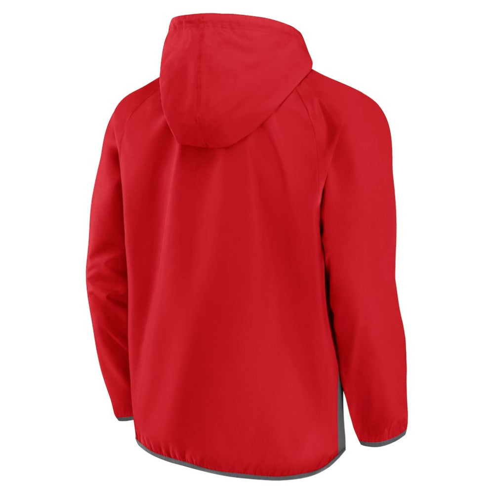 Washington Capitals Fanatics Flagrant Foul Anorak Raglan Half-Zip Hoodie Jacket Red