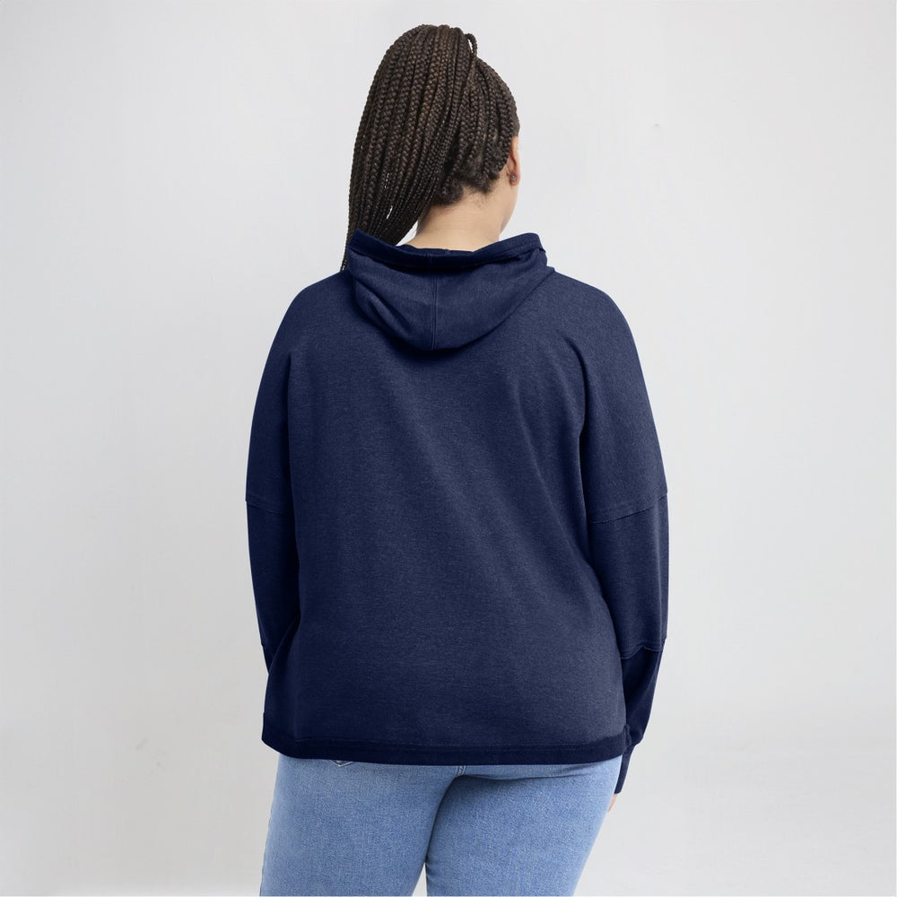 Tennessee Titans Women's Lightewight Modest Crop Lounge Helmet Arch Pullover Hoodie - Navy on sale