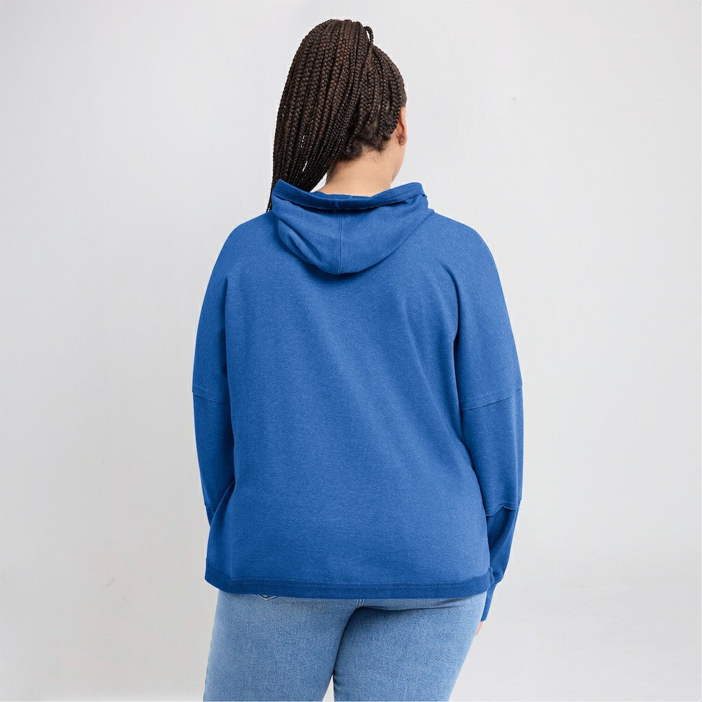 Los Angeles Chargers Women's Lightewight Modest Crop Lounge Helmet Arch Pullover Hoodie - Powder Blue cheap