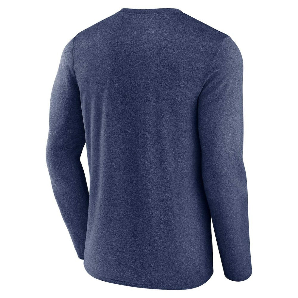 Seattle Kraken Fanatics Long Sleeve T-Shirt Heather Deep Sea Blue