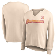 Tampa Bay Buccaneers Women's Go For It Notch Neck Waffle Knit Lightweight Long Sleeve T-Shirt - Tan discount