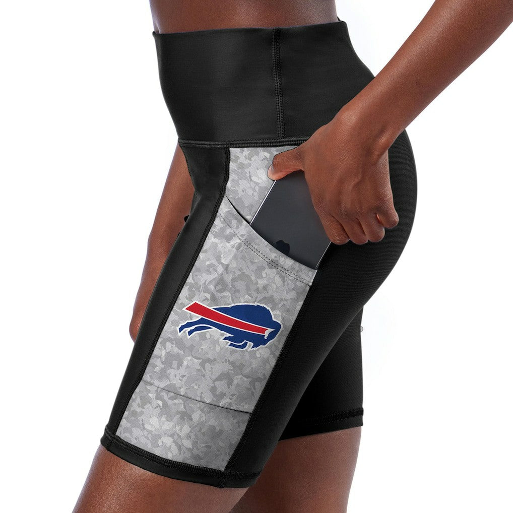 Buffalo Bills Certo Women's High Waist Logo Two-Pocket Biker Shorts - Black discount