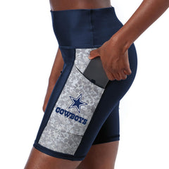 Dallas Cowboys Certo Women's High Waist Logo Two-Pocket Biker Shorts - Navy for sale