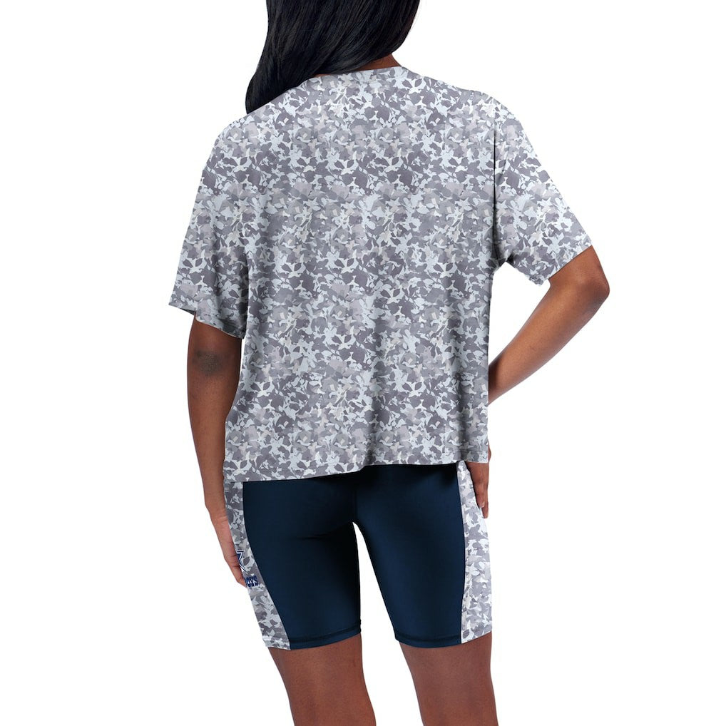 Dallas Cowboys Certo Women's Cropped Turnout T-Shirt - Navy on sale