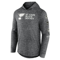 St. Louis Blues Fanatics Stacked Long Sleeve Hoodie T-Shirt Heather Charcoal