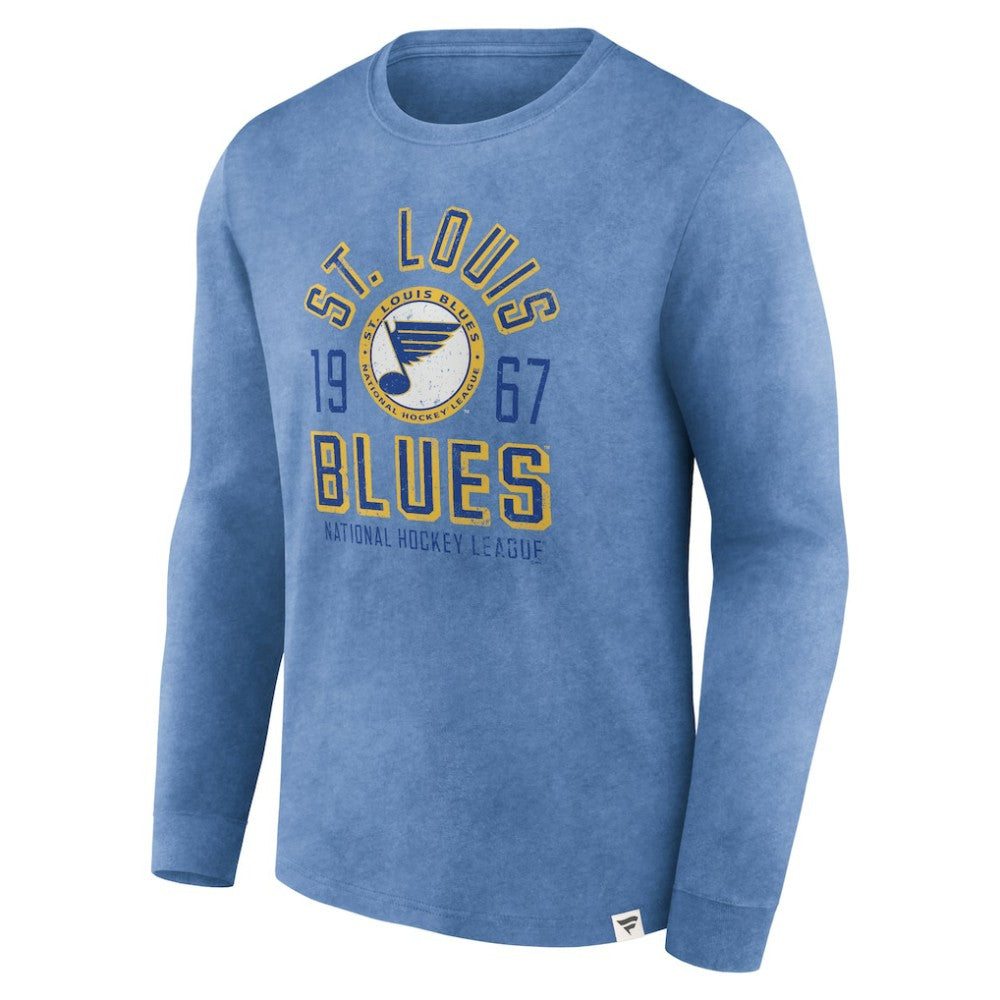 St. Louis Blues Fanatics Keep The Zone Long Sleeve T-Shirt Heather Blue