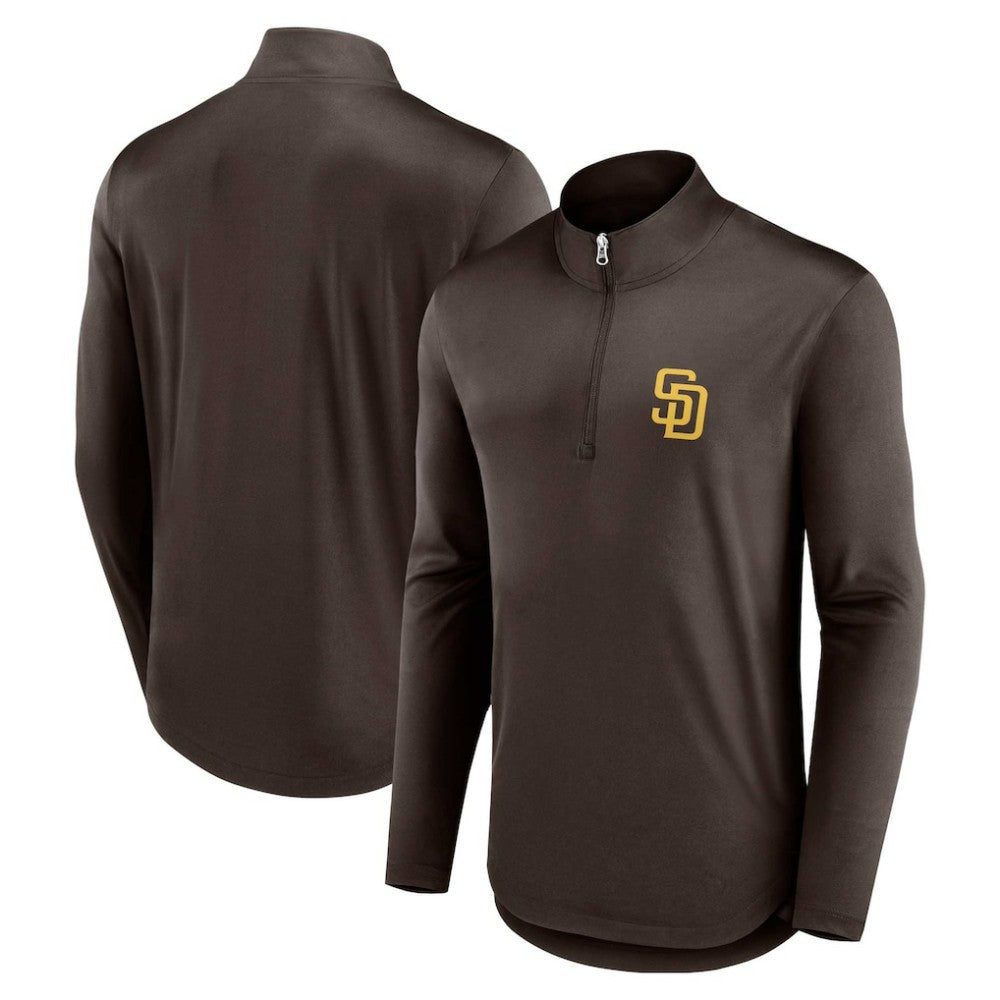 San Diego Padres Quarterback Quarter-Zip Top - Brown