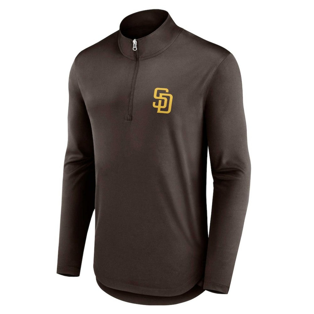 San Diego Padres Quarterback Quarter-Zip Top - Brown