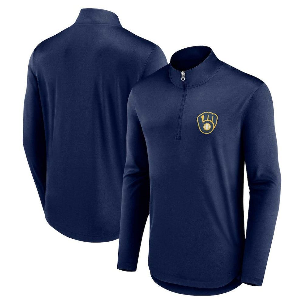 Milwaukee Brewers Quarterback Quarter-Zip Top - Navy