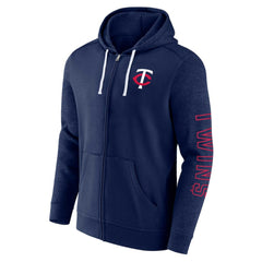 Minnesota Twins Offensive Line Up Lightweight Full-Zip Hoodie - Navy
