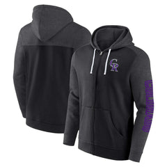 Colorado Rockies Offensive Line Up Lightweight Full-Zip Hoodie - Black
