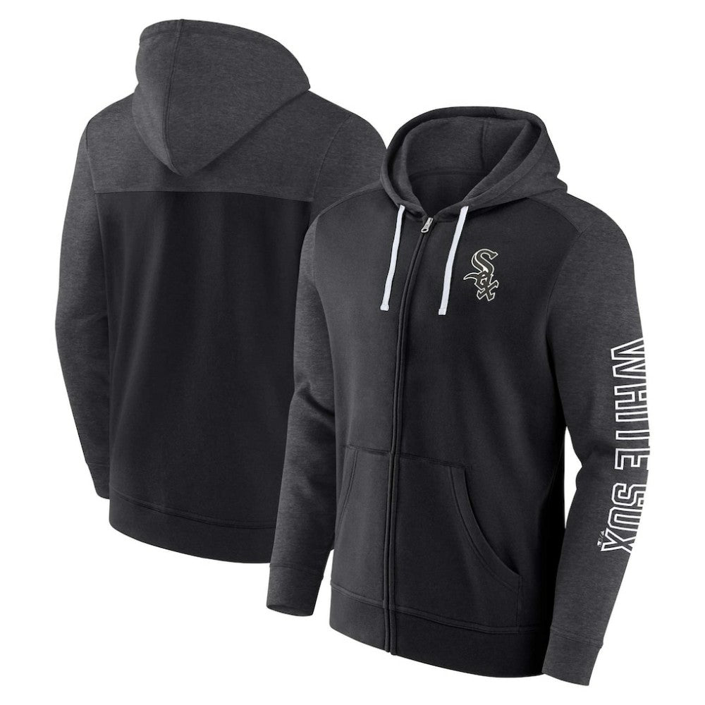 Chicago White Sox Offensive Line Up Lightweight Full-Zip Hoodie - Black