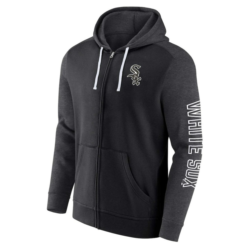 Chicago White Sox Offensive Line Up Lightweight Full-Zip Hoodie - Black