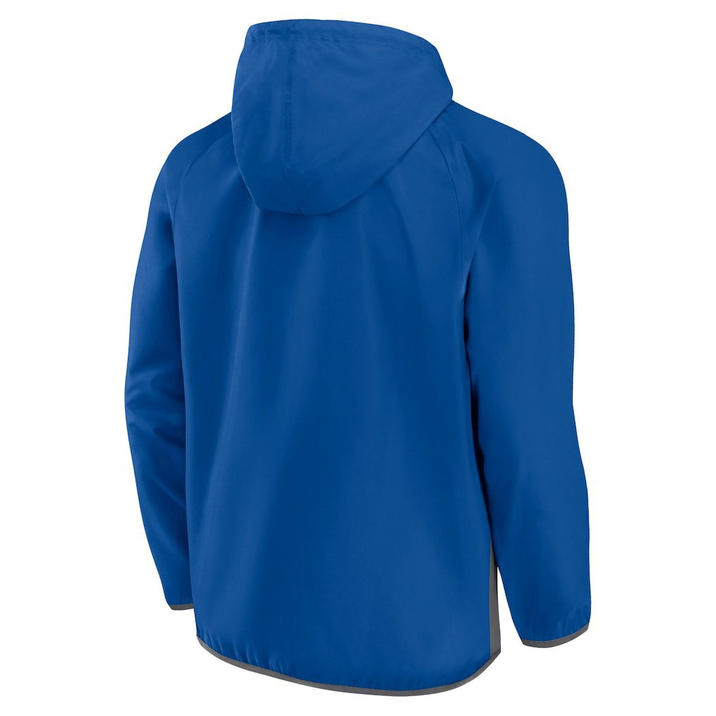 Dallas Mavericks Anorak Flagrant Foul Color-Block Raglan Hoodie Half-Zip Jacket sale - Blue/Gray | Fanatics outlet