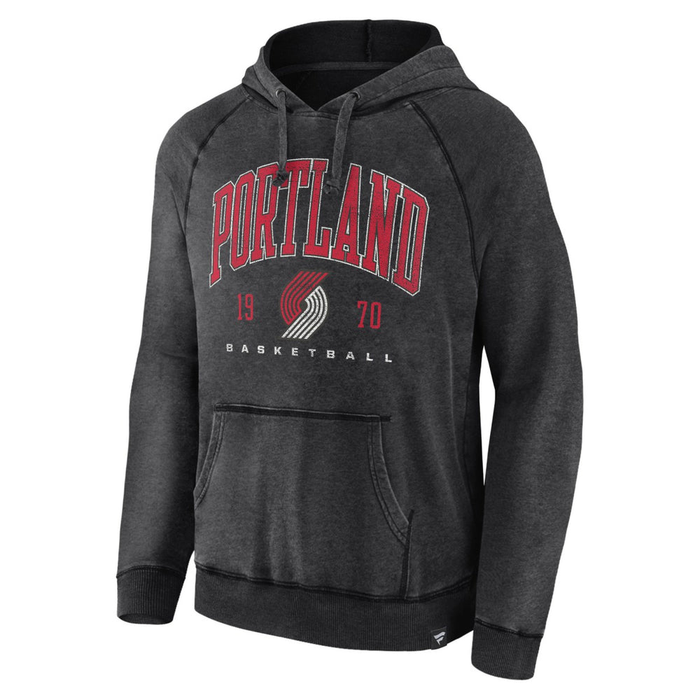 Portland Trail Blazers Foul Trouble Snow Wash Raglan Pullover Hoodie - Heather Charcoal | Fanatics outlet