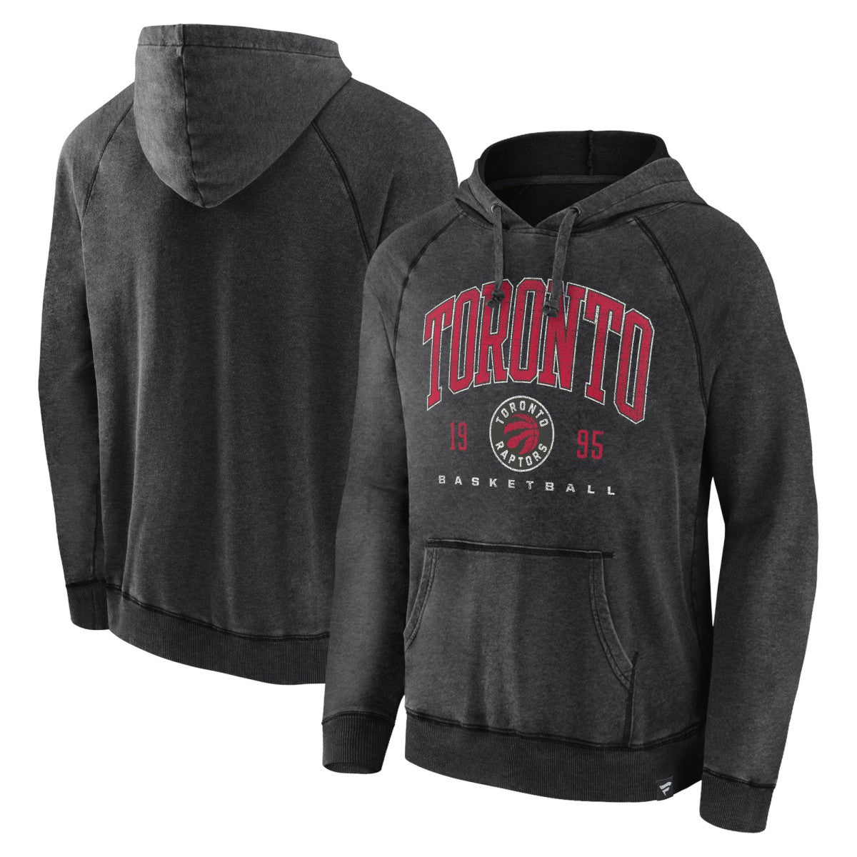 Toronto Raptors Foul Trouble Snow Wash Raglan Pullover Hoodie - Heather Charcoal | Fanatics sale