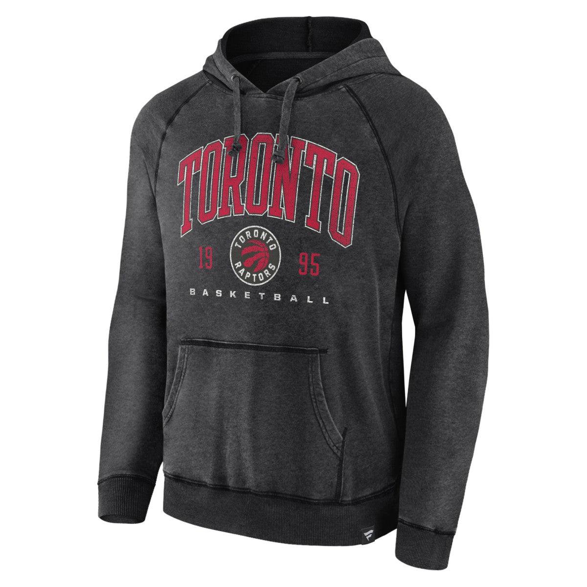 Toronto Raptors Foul Trouble Snow Wash Raglan Pullover Hoodie - Heather Charcoal | Fanatics sale