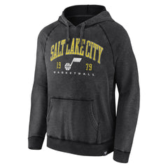 Utah Jazz Foul Trouble Snow Wash Raglan Pullover Hoodie - Heather Charcoal | Fanatics shop