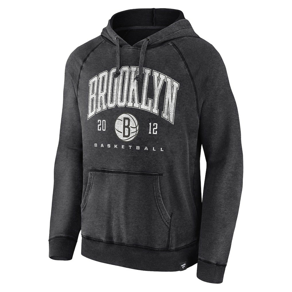 Brooklyn Nets Foul Trouble Snow Wash Raglan Pullover Hoodie - Heather Charcoal | Fanatics on sale