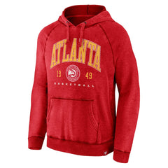 Atlanta Hawks Foul Trouble Snow Wash Raglan Pullover Hoodie - Heather Red | Fanatics shop