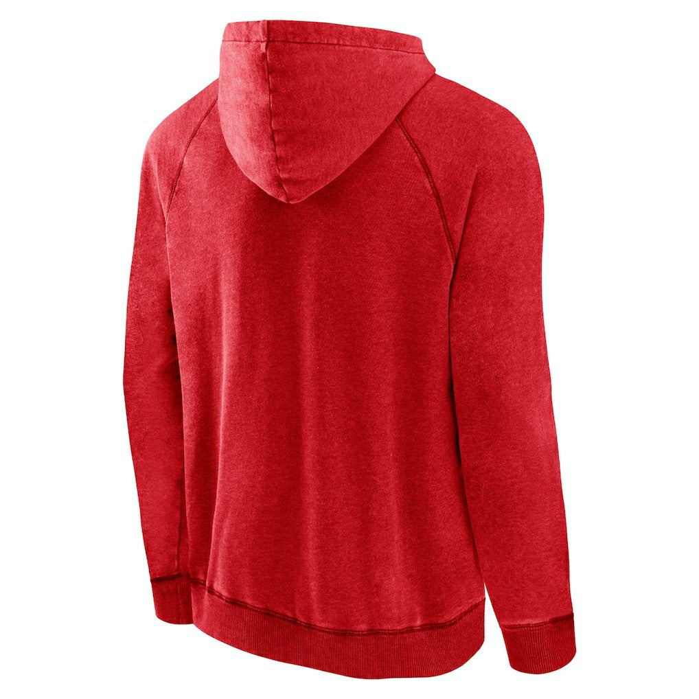 Atlanta Hawks Foul Trouble Snow Wash Raglan Pullover Hoodie - Heather Red | Fanatics shop