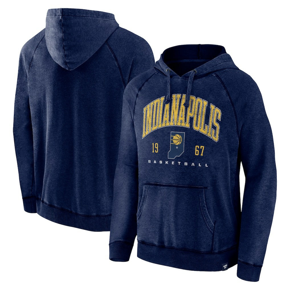 Indiana Pacers Foul Trouble Snow Wash Raglan Pullover Hoodie - Heather Navy | Fanatics sale