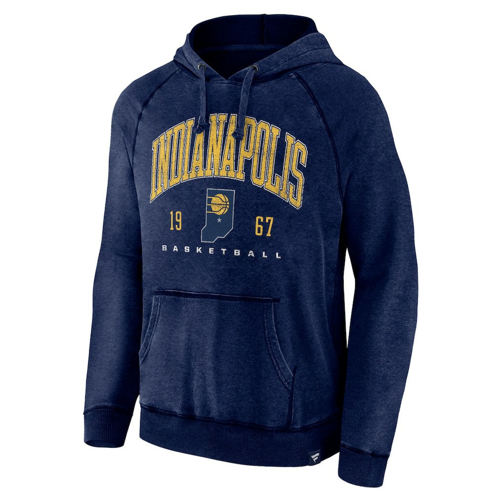 Indiana Pacers Foul Trouble Snow Wash Raglan Pullover Hoodie - Heather Navy | Fanatics sale