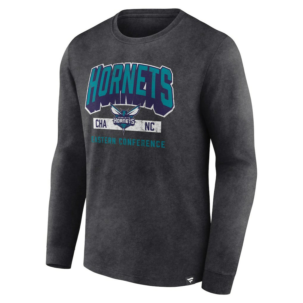 Charlotte Hornets Front Court Press Snow Wash Long Sleeve T-Shirt - Heather Charcoal | Fanatics online