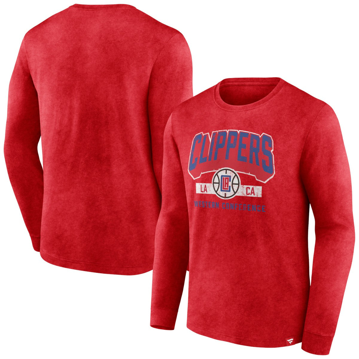 LA Clippers Front Court Press Snow Wash Long Sleeve T-Shirt - Heather Red | Fanatics outlet