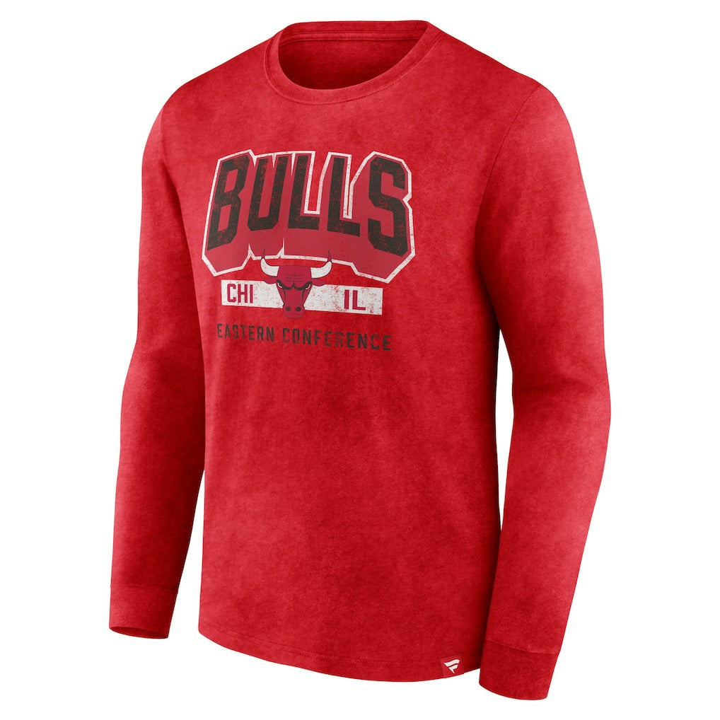 Chicago Bulls Front Court Press Snow Wash Long Sleeve T-Shirt sale - Heather Red | Fanatics shop