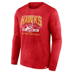Atlanta Hawks Front Court Press Snow Wash Long Sleeve T-Shirt - Heather Red | Fanatics on sale