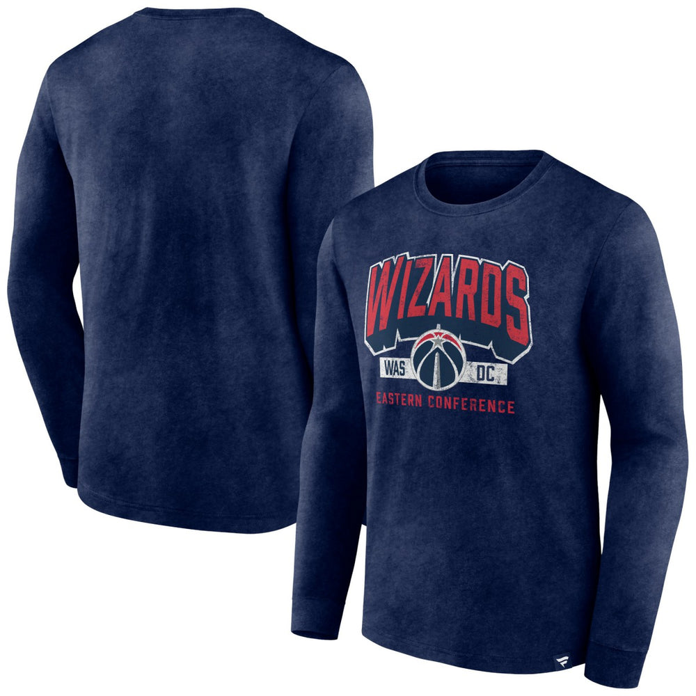 Washington Wizards Front Court Press Snow Wash Long Sleeve T-Shirt - Heather Navy | Fanatics shop
