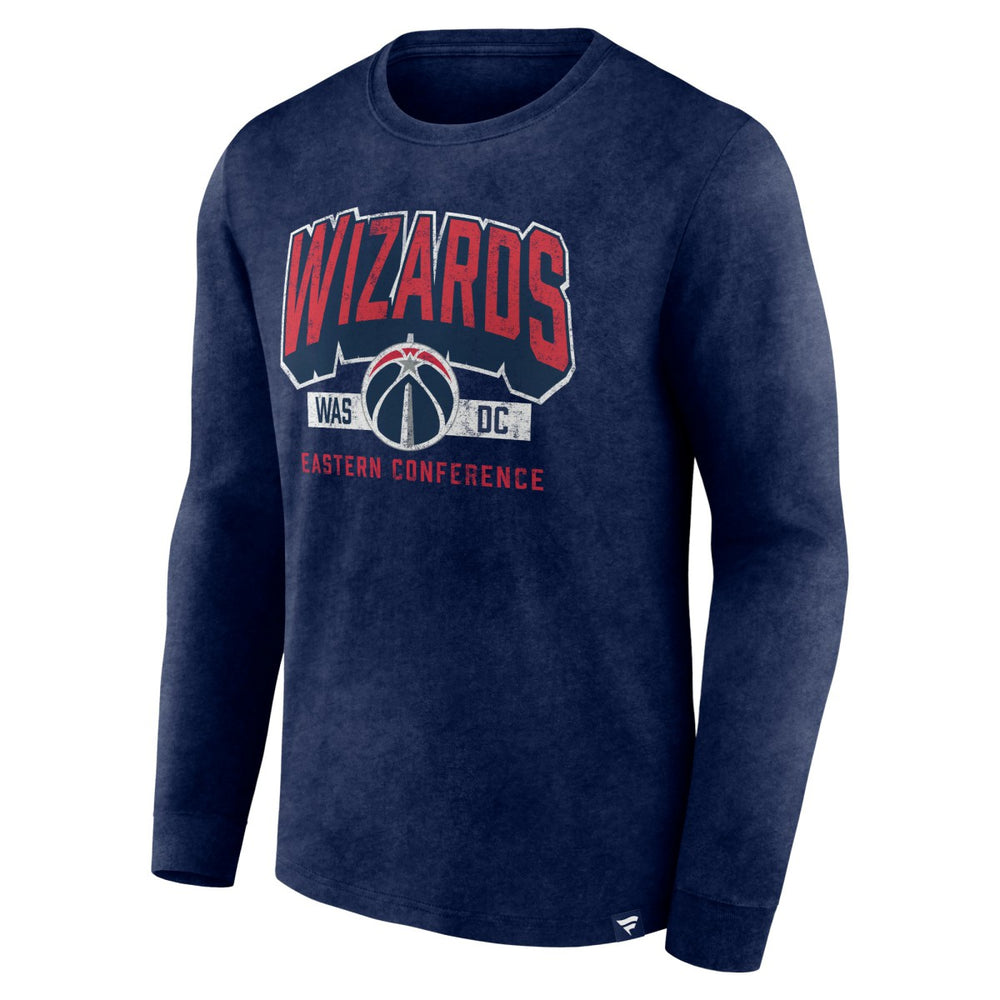 Washington Wizards Front Court Press Snow Wash Long Sleeve T-Shirt - Heather Navy | Fanatics shop