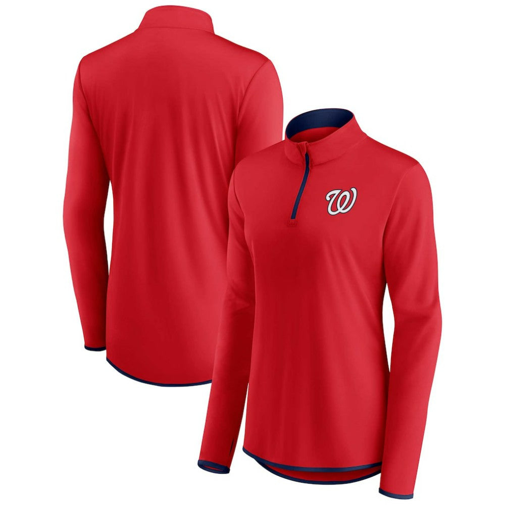 Washington Nationals Women's Corner Quarter-Zip Top - Red