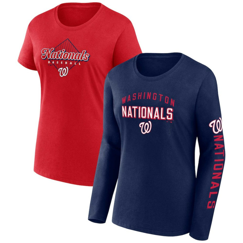 Washington Nationals Women's T-Shirt Combo Pack - Navy/Red
