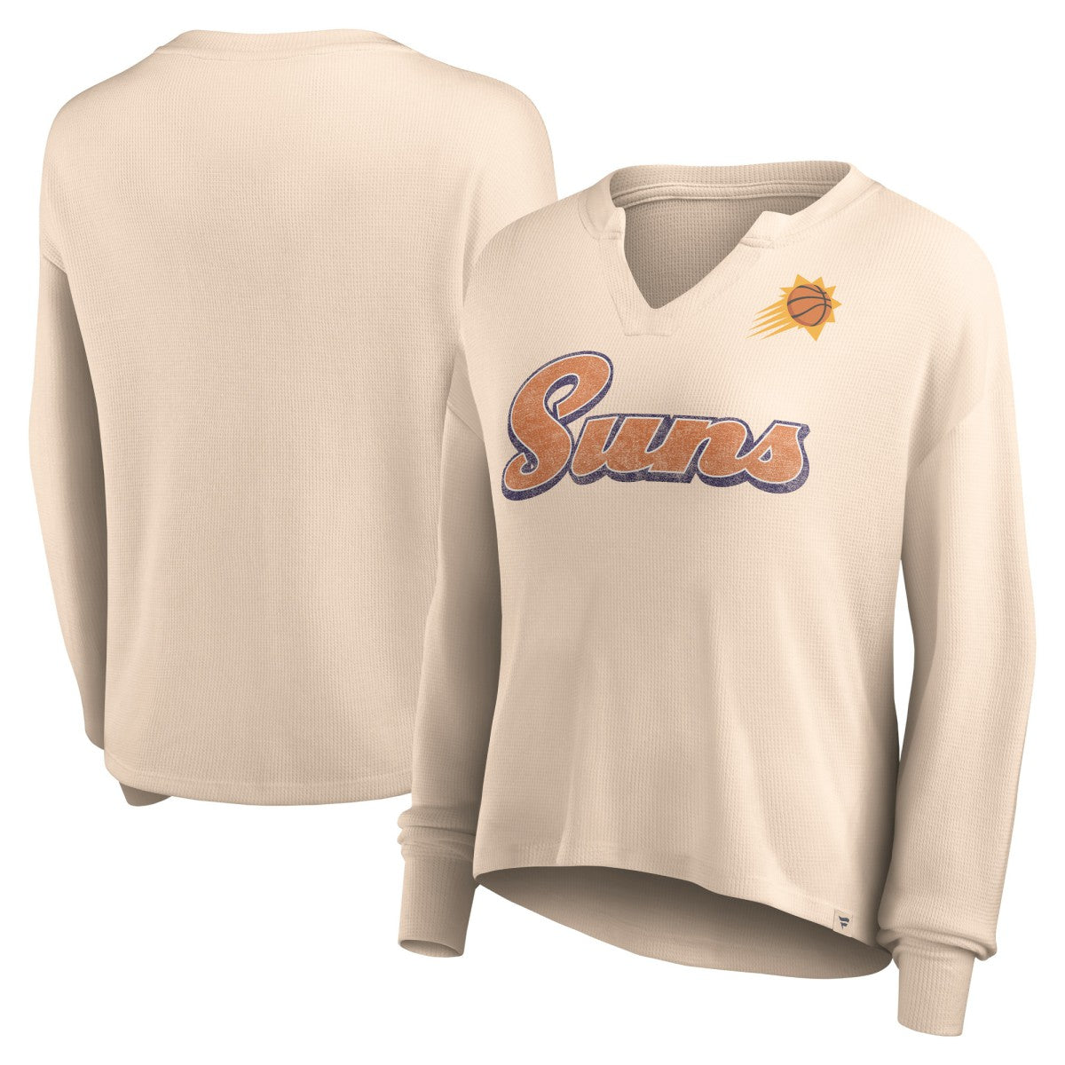 Phoenix Suns Women's Go For It Long Sleeve Notch Neck T-Shirt - Tan | Fanatics cheap