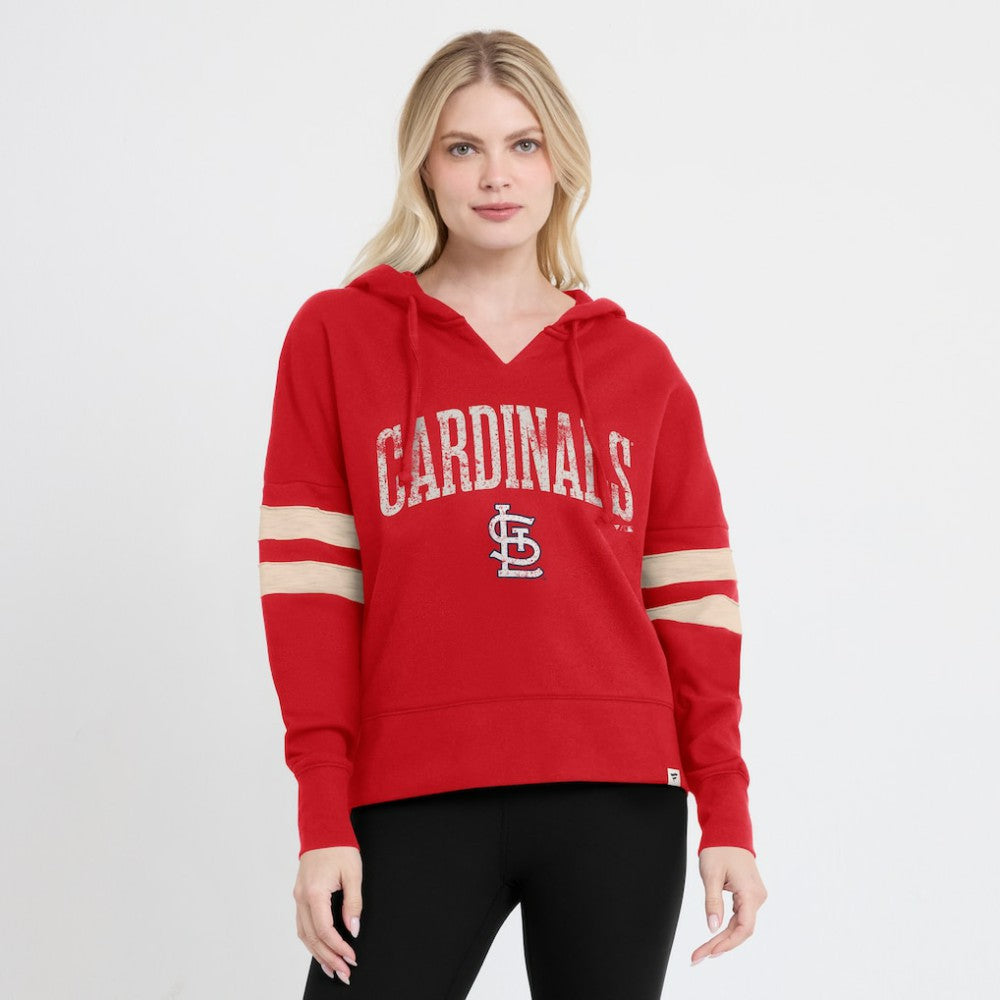 St. Louis Cardinals Women's Bold Move Notch Neck High Hip Hoodie - Red