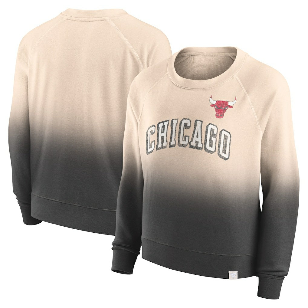 Chicago Bulls Women's Lounge Arch Raglan Pullover Sweatshirt - Tan/Black | Fanatics cheap