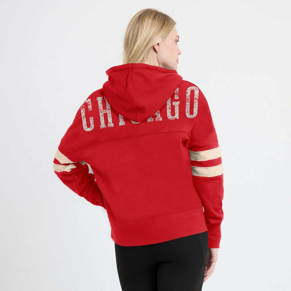 Chicago Bulls Women's Bold Move Dolman V-Neck High Hip Hoodie - Red | Fanatics sale
