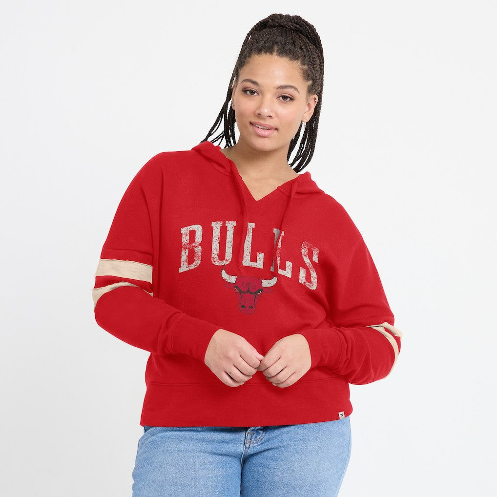 Chicago Bulls Women's Bold Move Dolman V-Neck High Hip Hoodie - Red | Fanatics sale
