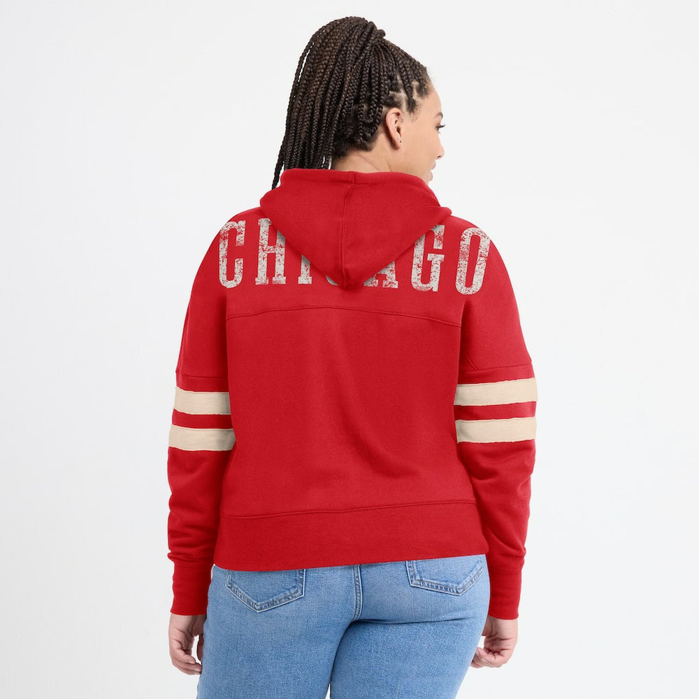 Chicago Bulls Women's Bold Move Dolman V-Neck High Hip Hoodie - Red | Fanatics sale