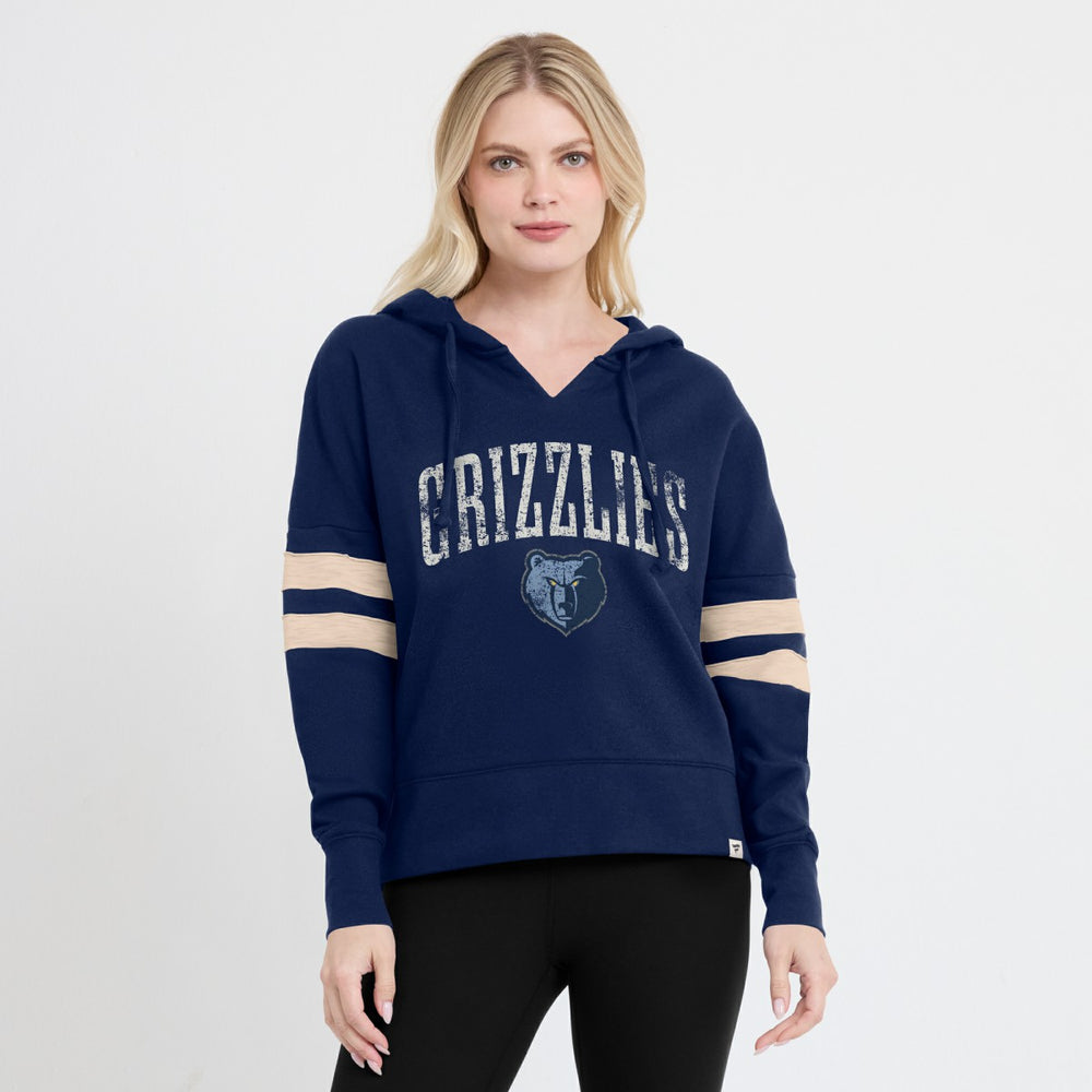 Memphis Grizzlies Women's Bold Move Dolman V-Neck High Hip Hoodie - Navy | Fanatics sale