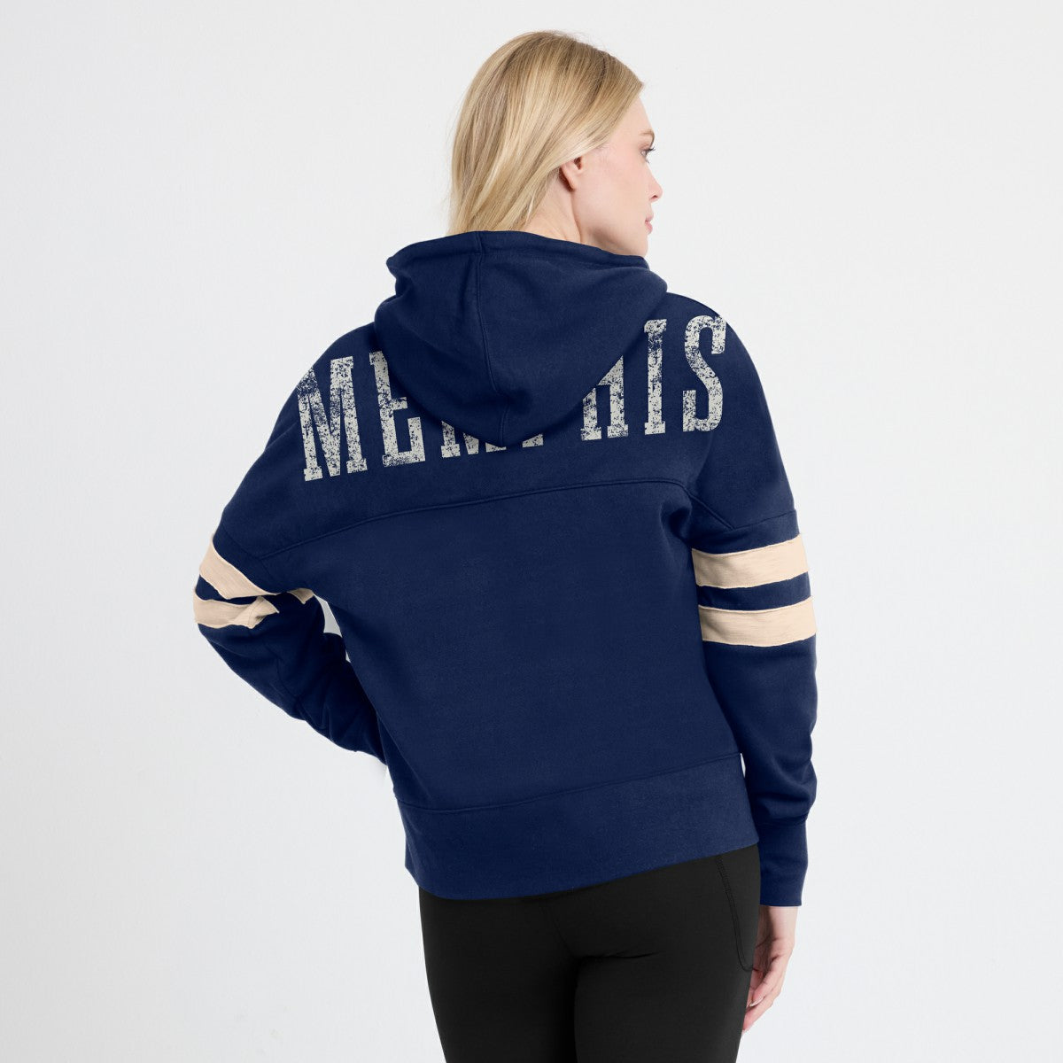 Memphis Grizzlies Women's Bold Move Dolman V-Neck High Hip Hoodie - Navy | Fanatics sale