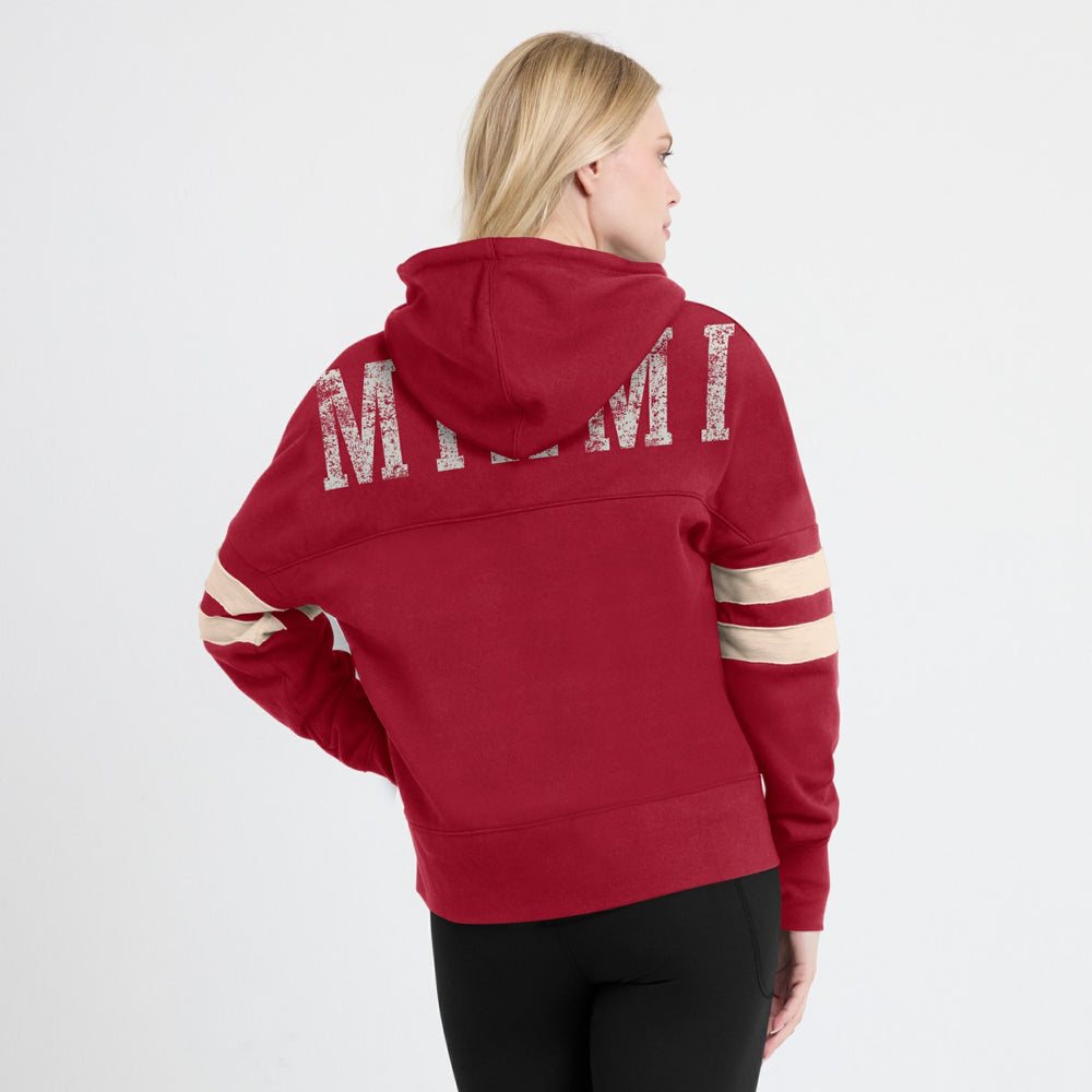 Miami Heat Women's Bold Move Dolman V-Neck High Hip Hoodie - Red | Fanatics for sale