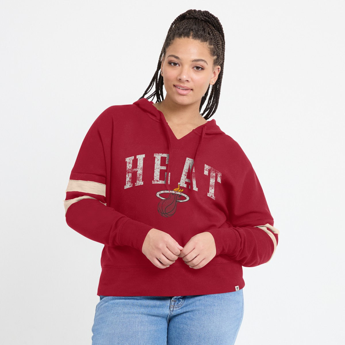 Miami Heat Women's Bold Move Dolman V-Neck High Hip Hoodie - Red | Fanatics for sale