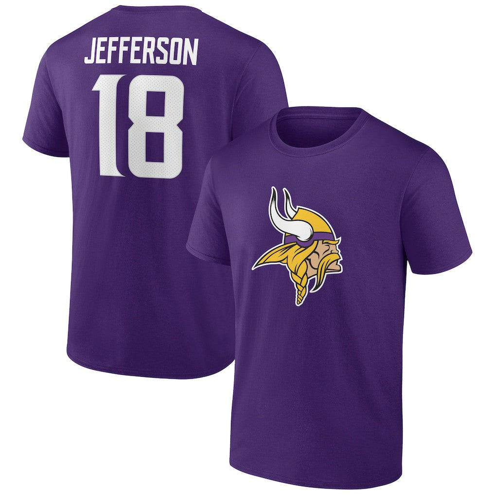 Justin Jefferson Minnesota Vikings Icon Player Name & Number T-Shirt - Purple on sale
