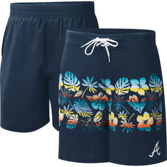 Atlanta Braves G-III Sports by Carl Banks Breeze Volley Swim Shorts - Navy